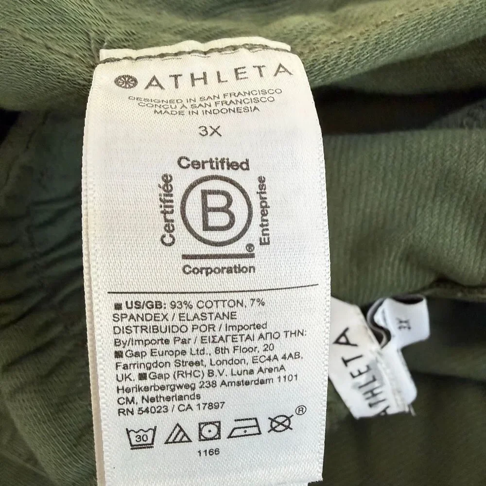 Athleta cotton drawstring green shorts size 3X - Picture 7 of 7